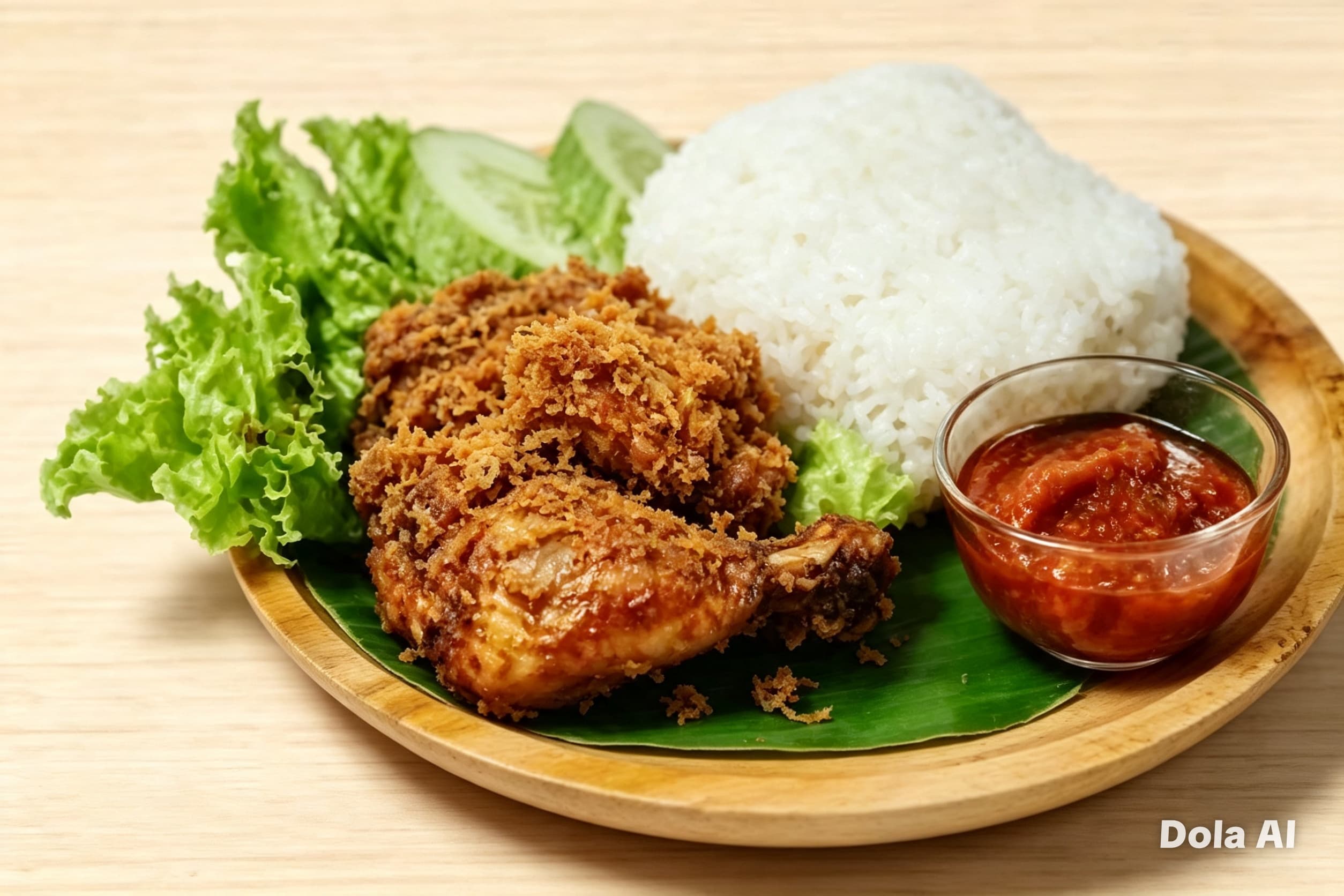 Nasi Putih Ayam Penyet